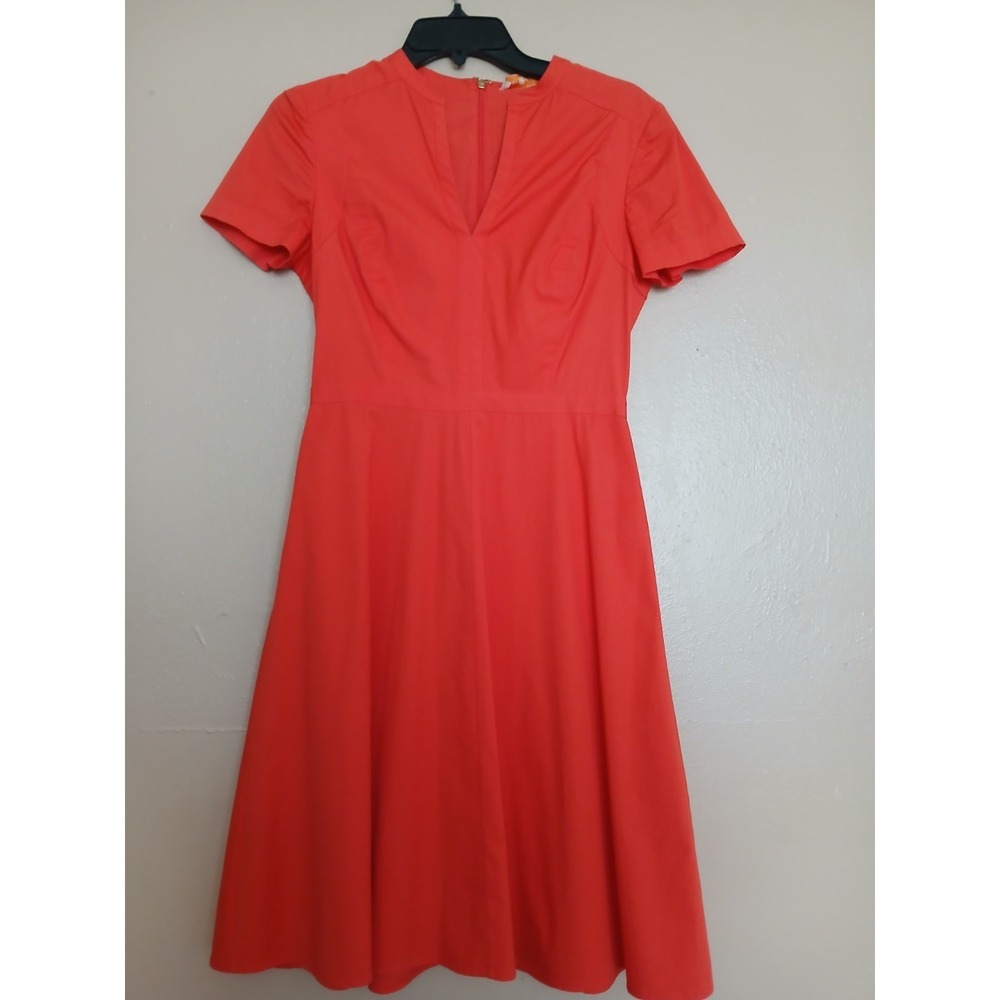 Tory Burch Dress 2 Fit Flare Cotton Rockabilly Retro Mod Designer Classic